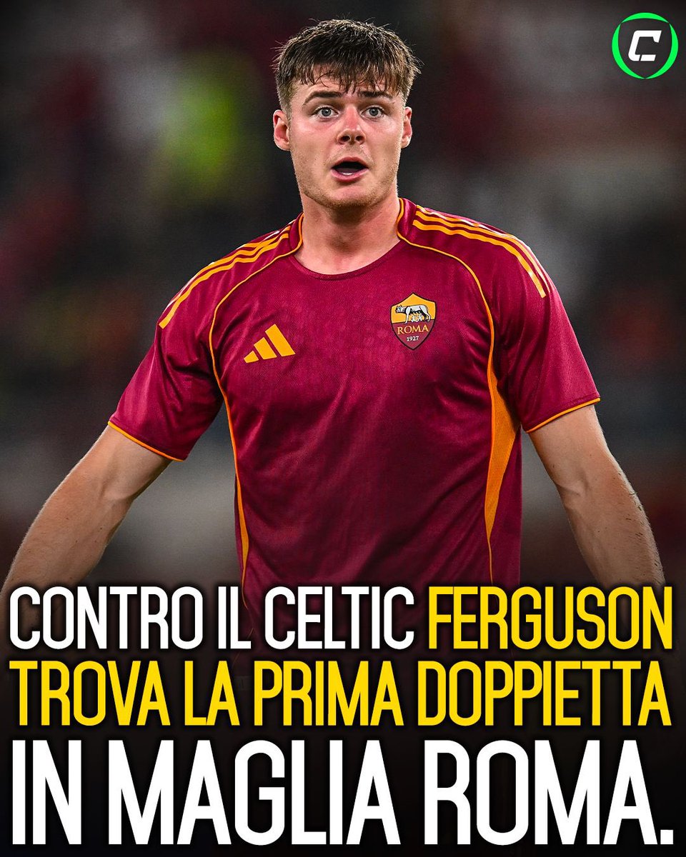 CronacheTweet's tweet image. Primo tempo perfetto della #Roma contro il #Celtic: prima un autogol, poi la doppietta di #Ferguson. I giallorossi vanno all’intervallo avanti 0-3, complice anche l’errore dal dischetto di #Engels.

Quelli dell’irlandese sono i primi 2 gol in #EuropaLeague con la maglia della