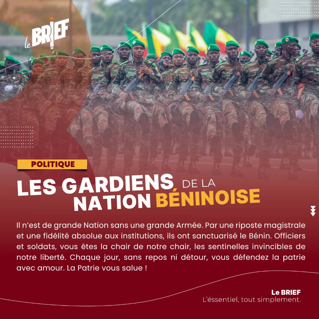🇧🇯 Il n'est de grande Nation sans une grande armée.
Donnons de la forces à notre armée par un ❤️ et un partage !