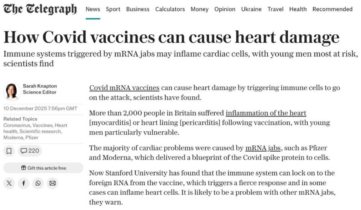 We tried to warn you. 

‘Covid’ was unleashed for the sole purpose of the ‘Covid Vaccine’, which is a Biological Weapon.