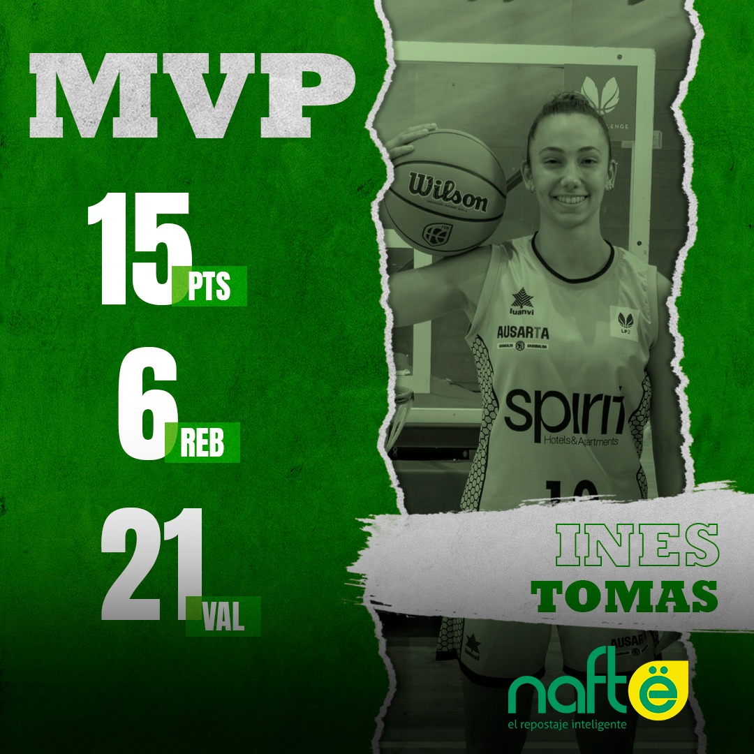 Remontando el vuelo con una actuación para el recuerdo 🐍

🎯 15 puntos 
💪🏻 6 rebotes 
🔝 21 de valoración 

💎 La mejor versión de Inés ha sido indispensable para conseguir la quinta y llevarse de paso su primer MVP Nafte 

🫶🏼 Queremos más <a href="/inestomas10/">Inés Tomás</a> 

#ElCaminoDeVuelta