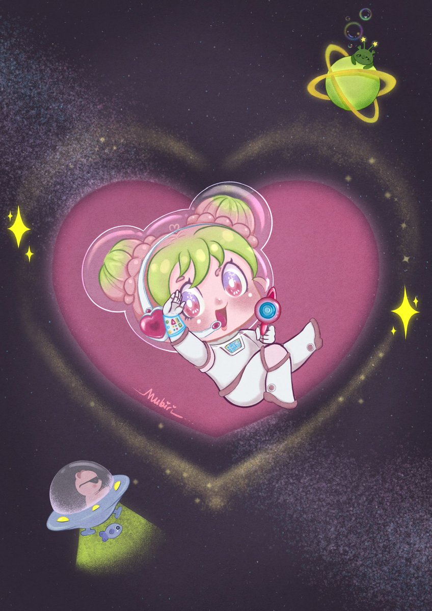 0zmnths's tweet photo. Volviendo poco a poco y logrando salir del bloqueo que tenía con los chibis ٩(^ᗜ^ )و ´-

Aquí mi Oc Bora💕 Además la acompañan un osito que encontró en el espacio y mi avatar en modo extraterrestre jeje
#chibiart #chibiillustration #fantasycosmic #fantasyspace #alienfantasy https://t.co/lirS6qiqXI