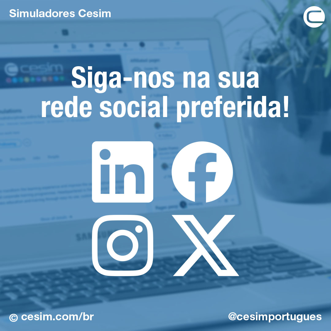 🌐📱🤝 A Cesim Business Simulations está presente em diferentes plataformas de mídia social. Siga-nos em:

🔵 LinkedIn: linkedin.com/company/cesimf…
🔵 Facebook: facebook.com/cesimfinland
🟣 Instagram: instagram.com/cesimfinland
⚫ Twitter: x.com/cesimfinland

#educação