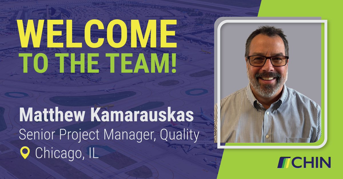 CHIN is excited to welcome Matthew Kamarauskas as Senior Project Manager, Quality, on our Aviation Team!

Matthew brings extensive experience including his recent work supporting the O’Hare International Airport Modernization Program.

Welcome to CHIN, Matthew! #CHINTeam #NewHire
