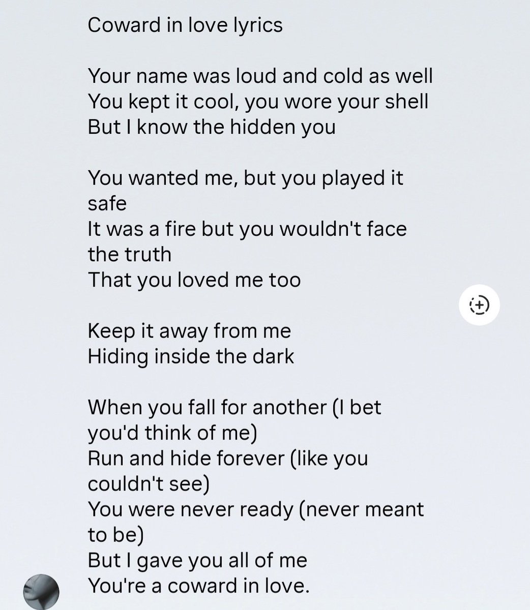 oley2518's tweet photo. มาลงเนื้อเพลง Coward in love ชอบตั้งแต่ ver. rawest แล้ว https://t.co/AHRYNncDrd