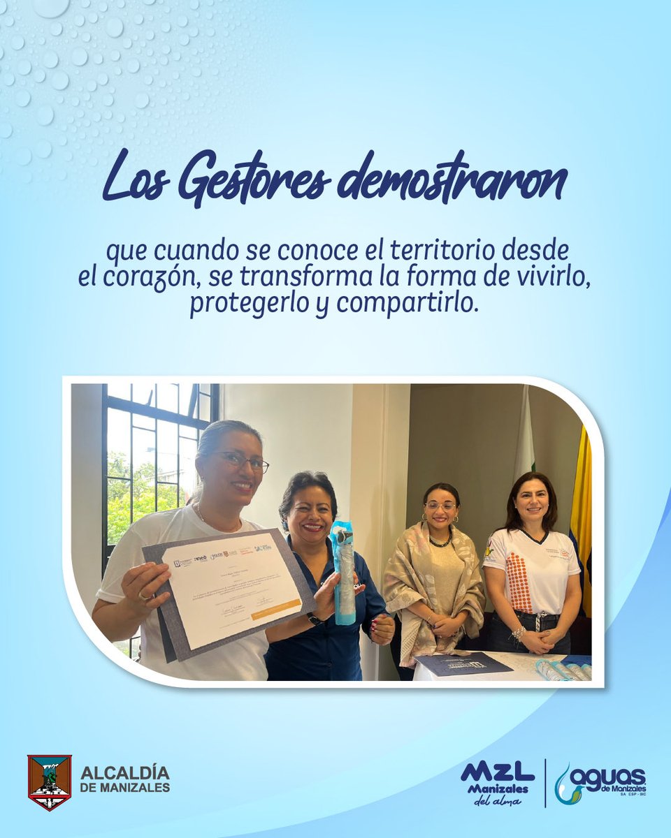 En Aguas de Manizales seguimos apostándole a los procesos que fortalecen a nuestros gestores y a las comunidades rurales.
Porque cuando crece el amor por el territorio, crece también la capacidad de proyectarlo a un futuro sostenible.
Gracias a quienes construyen esta experiencia