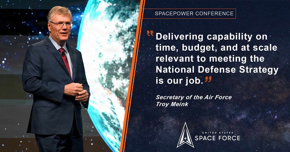 USSpaceForce's tweet image. .@SecAFOfficial kicked off @spaceforceassoc's #SpacepowerConference in Orlando today, highlighting his priorities to Guardians.

More:  dvidshub.net/r/6agi56