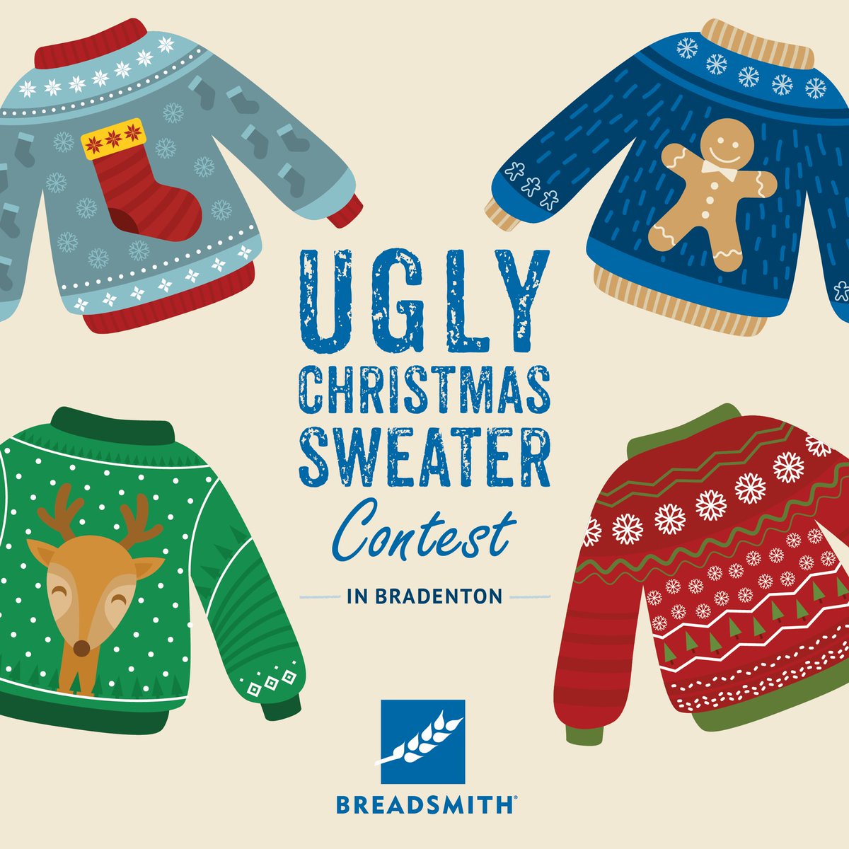 🎄 Ugly Christmas Sweater Alert! 🎄
Think your holiday sweater is fabulously hideous? Prove it! Swing by our store and enter our Ugly Christmas Sweater Contest.

Come solo, bring the family, your team, your friends—basically anyone brave enough to rock their most outrageous look!