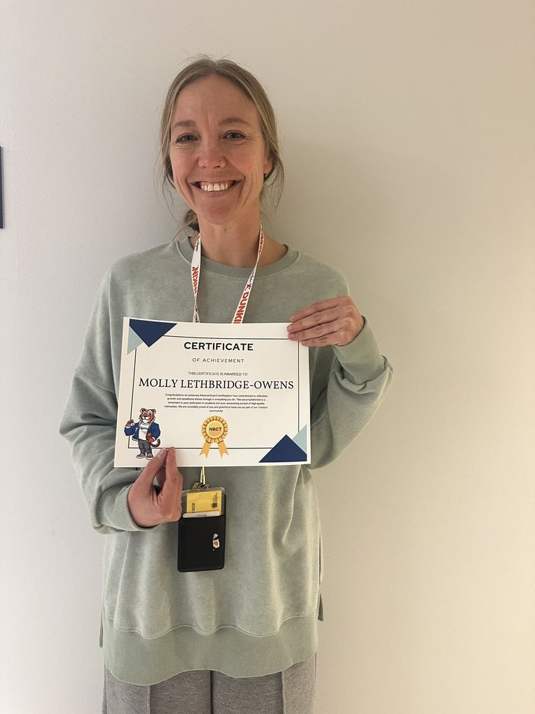 Congratulations to our very own Mrs. Owens for becoming National Board Certified! WAY TO GO! We are so proud of you!