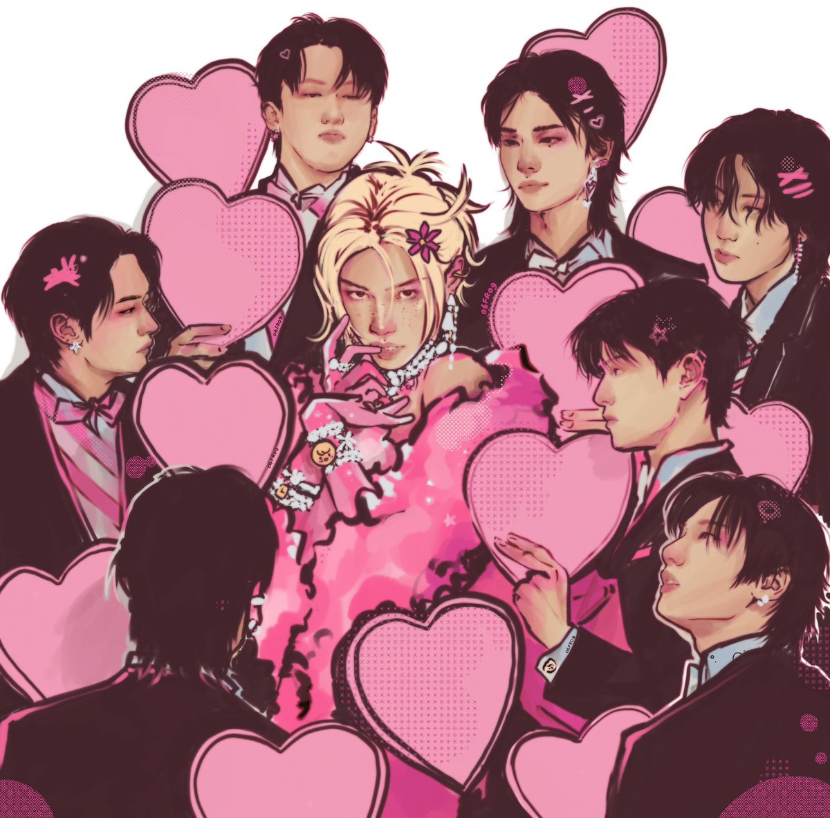 o6frog's tweet image. #felix and his #skz ⋆˙💗⟡