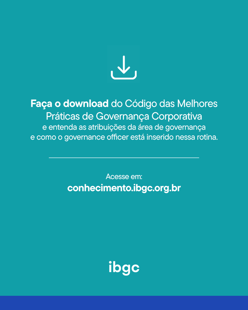 Para dar fluidez, aprimorar o funcionamento do sistema de governança e aumentar a qualidade do processo decisório, o Código das Melhores Práticas de Governança Corporativa do IBGC recomenda estruturar uma área de governança sob a liderança de um governance officer.