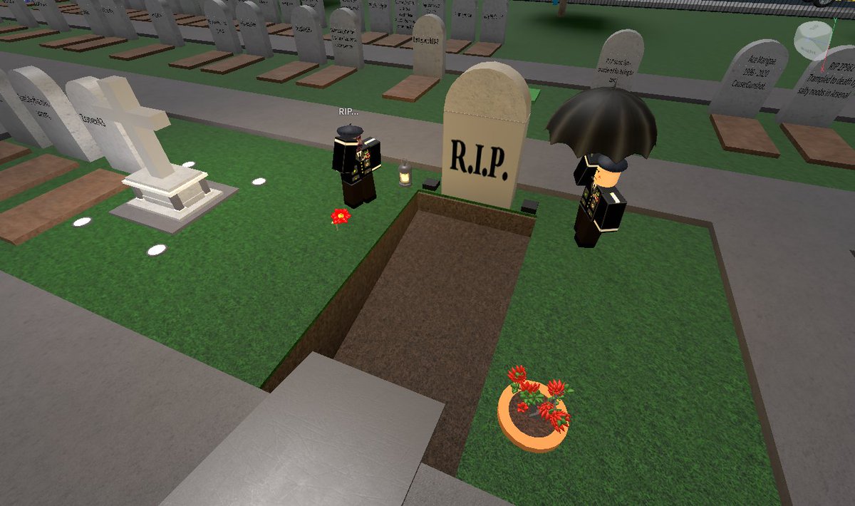 joshman601's tweet photo. Roblox Funeral Home and Graveyard. Come here to mourn, have funerals, and bury your loved ones. Buy the gravestone gamepass if you want a custom grave stone. Thanks, and please be kind and respectful to others while here! https://t.co/qDb5Z7WmxE https://t.co/fqwNAfOaKa