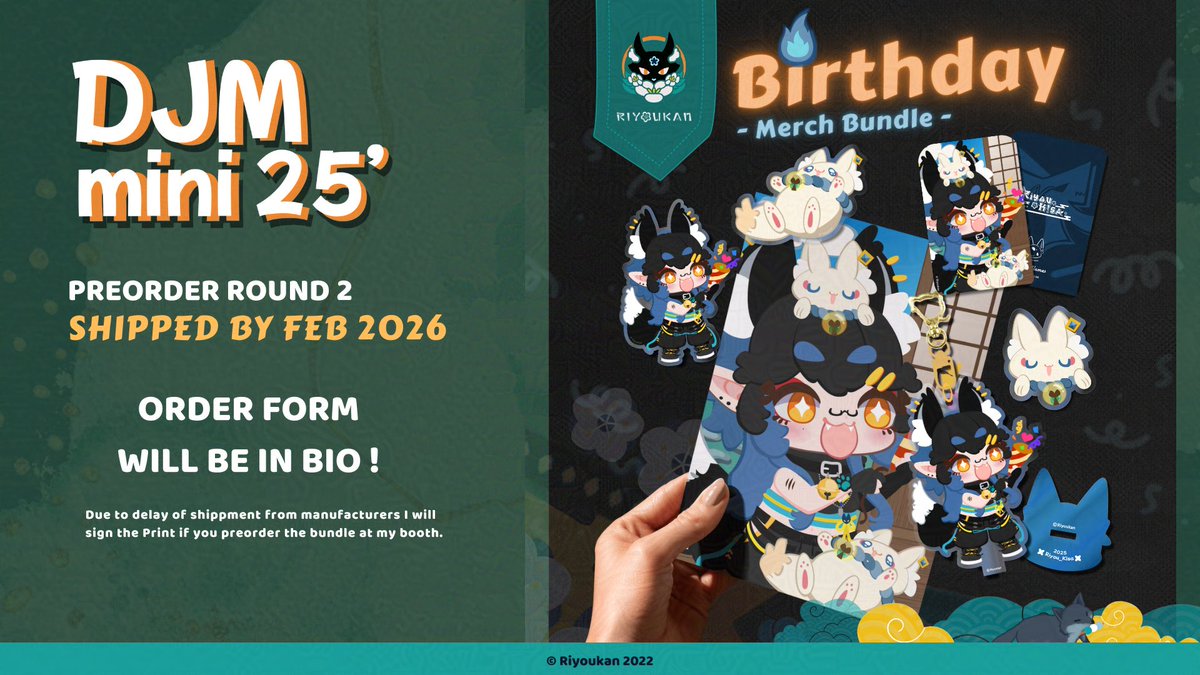 🌸 Konyanya!

Preorder @riyou_kisa 's Birthday Bundle at #doujimasg to get ALL A5 prints signed by the beautiful rogue!

Don't miss this steal!
#riyoukan