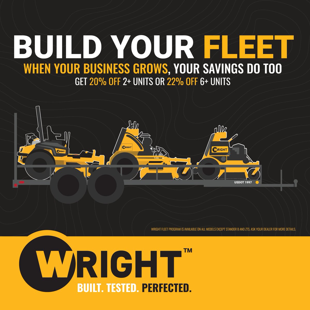 WrightMowers's tweet photo. As your business expands, your savings should too.
With Wright's fleet pricing, the more you add, the more you keep in your pocket.

- 20% off when you purchase 2+ units
- 22% off when you purchase 6+ units

Maximize your fleet 🤝 Maximize your savings https://t.co/KJWJNrnadr