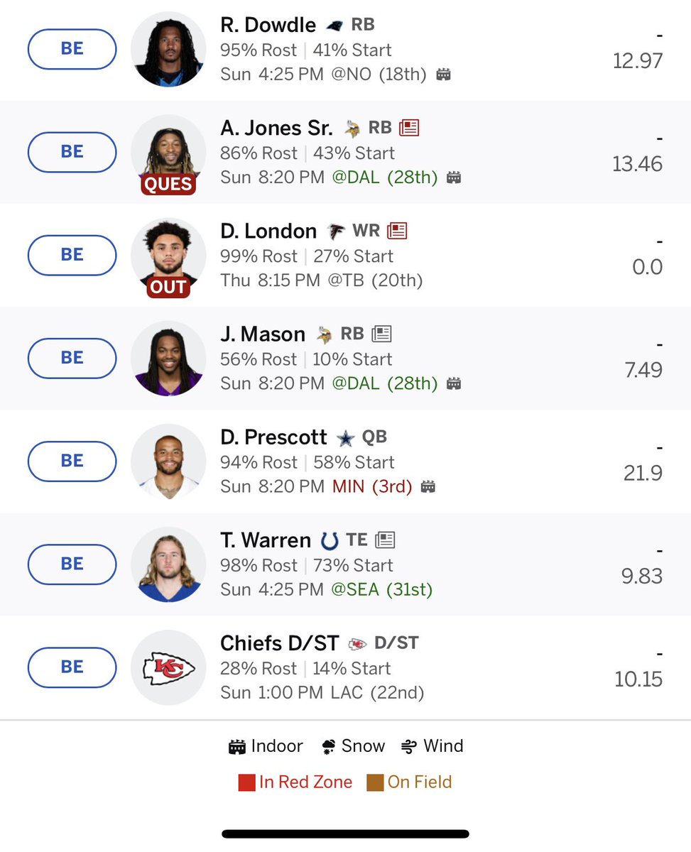 MeghanfromDelCo's tweet photo. @ClubFantasyFFL Hey, guys. Got Neal n KC for wk16 v TEN off waivers this am, bc I’m #manifesting a win this wk. Writing to ask if I hold onto London or drop him for Mike Evans or maybe Boutte? Pics of current roster for reference. Also, start 2: Marks, Neal, Jones, Rico. FPPR. https://t.co/sP791YDi7Q