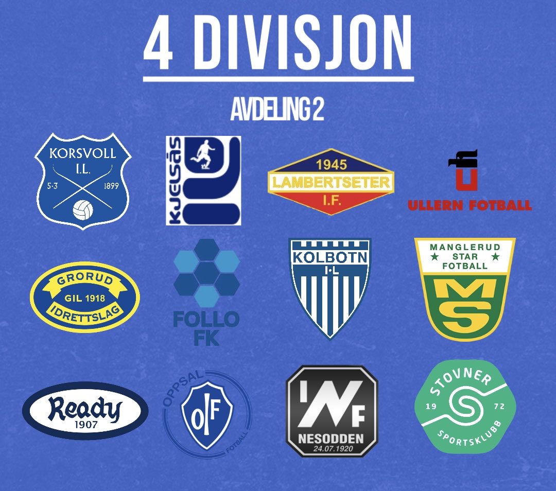 Jærræ!

Vi er back! Dette er vår avdeling i 4 divisjon for sesongen 2026. 

Sesongstart er 7 april, borte mot Oppsal 2.

Kåmån🔵⚪️🔵
