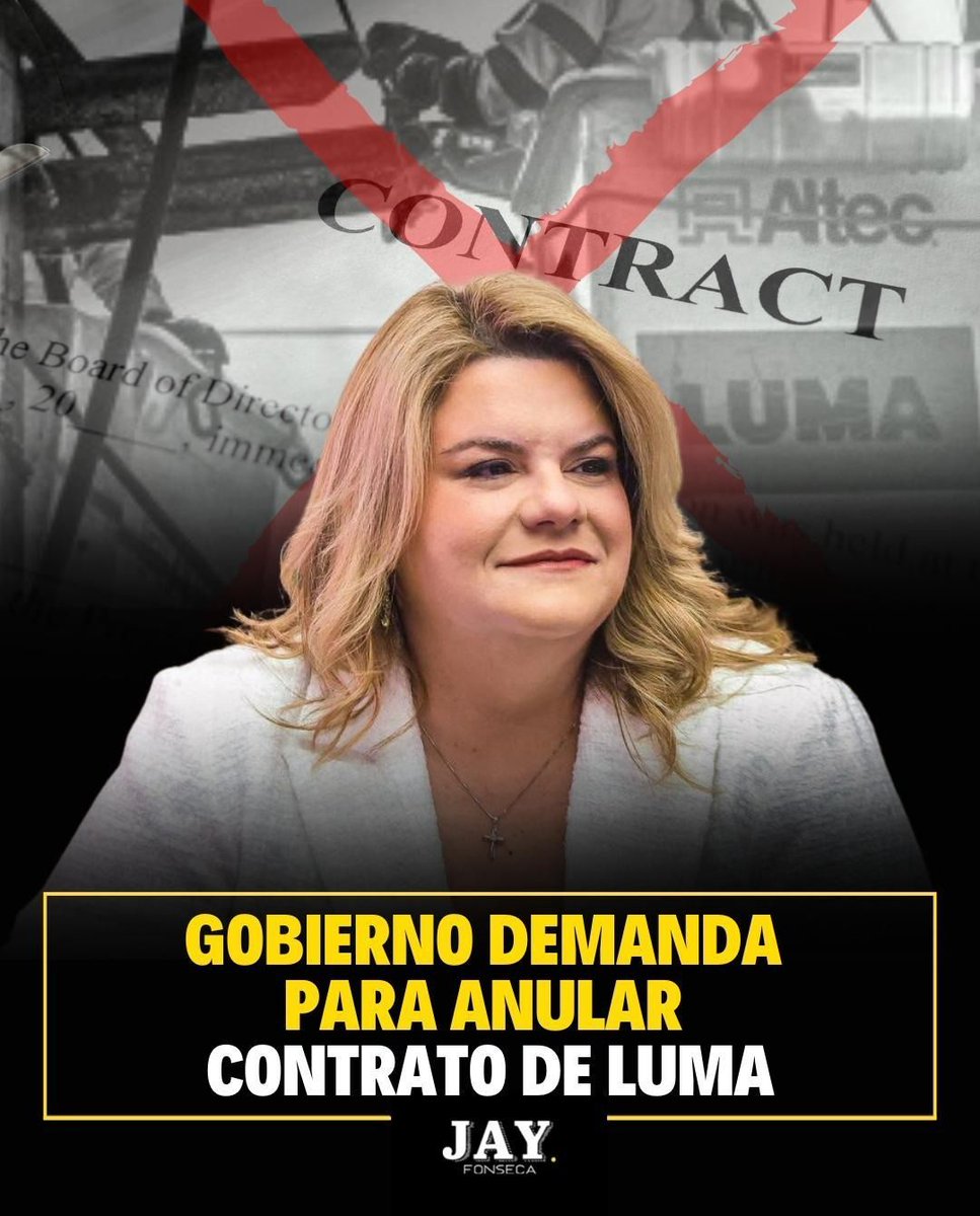 ⚖️ El gobierno de Puerto Rico presentó este jueves una demanda ante el Tribunal de San Juan para cancelar el contrato con LUMA Energy, con la alegación de que la extensión firmada en noviembre de 2022 es nula y otorgó al consorcio un “control indefinido” sobre el sistema