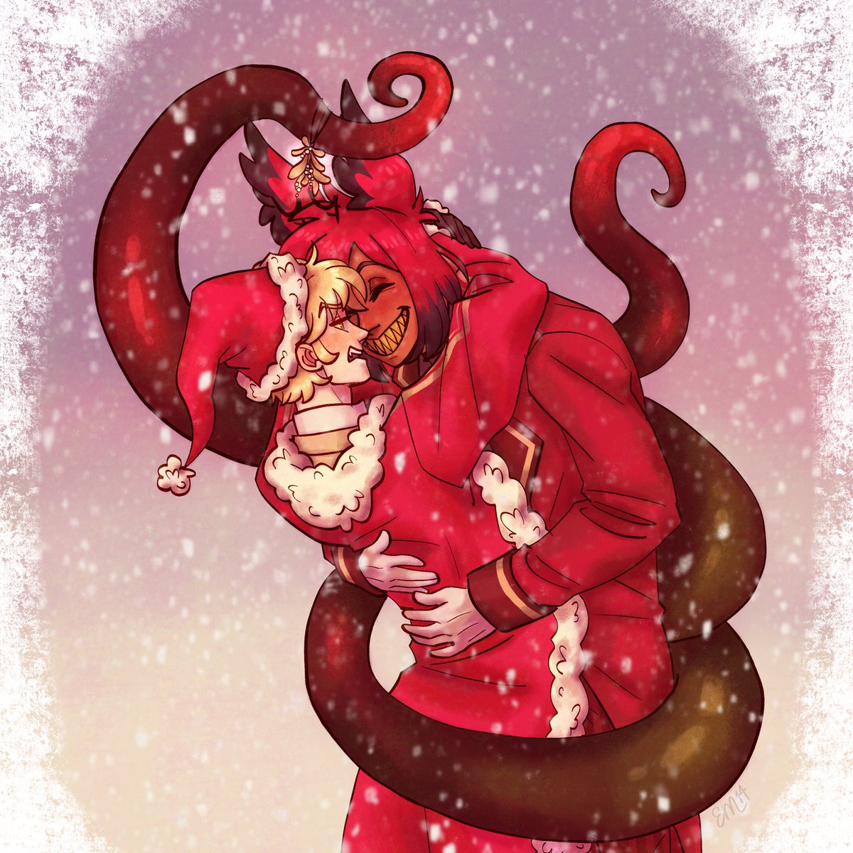 BooBug13's tweet photo. Re-uploaded after I realized I should quote original…

Finally finished my drawing for @Marsipan_art art and their #xmasradioappledtiys 📻🍎🎄

#drawthisinyourstyle #hazbinhotelfanart #hazbinhotelalastor #hasbinhotellucifer #hazbinhoteldtiys #radioapple https://t.co/rJe2xDjIBd