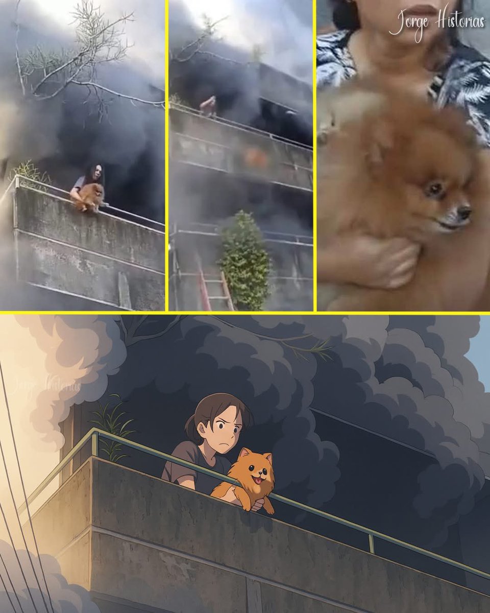 DiloConPerritos's tweet photo. En Filipinas, una mujer quedó atrapada en medio de un incendio… pero lo único que tenía en mente eran sus perros. Mientras el edificio se llenaba de humo y las llamas avanzaban, ella se mantuvo firme en el balcón, abrazando a sus mascotas y negándose a salir sin ellas.

Los vecinos gritaban para que bajara. Los bomberos le pedían que se alejara del fuego. Pero ella solo repetía que primero debían estar a salvo sus perros. Con el humo cada vez más denso, tomó una decisión desesperada: uno por uno, los levantó con cuidado y los dejó caer hacia las personas que esperaban abajo, listas para atraparlos.

Cuando vio que estaban bien, por fin aceptó ayuda. Un bombero subió hasta donde estaba y la ayudó a bajar entre las brasas y el humo. Minutos después, ya en un lugar seguro, sus perros corrían a su alrededor, totalmente ilesos.

El incendio destruyó el edificio, pero ese día quedó claro que el amor de esa mujer por sus animales era más fuerte que el miedo.