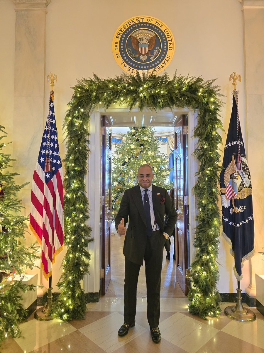 An honor to be invited by the Chief (President <a href="/realDonaldTrump/">Donald J. Trump</a>) to attend this year’s <a href="/WhiteHouse/">The White House</a> Christmas Party. Merry Christmas, everyone. We thank Almighty God for His blessings. The Chief is back, and it has been an amazing year!
<a href="/GOP/">GOP</a> <a href="/DCGOP/">DC Republican Party</a>