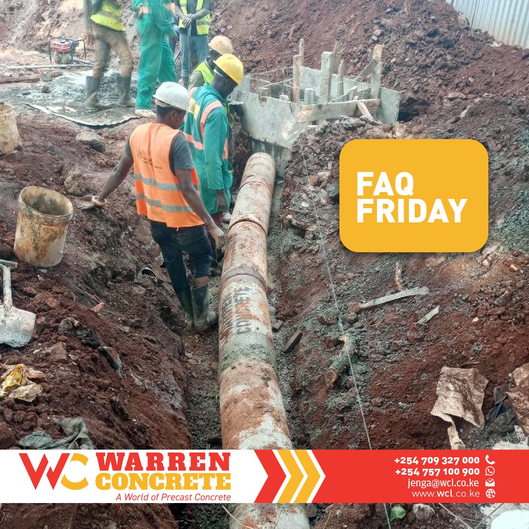 Warren_Concrete's tweet photo. Concrete pipes are made from cement, aggregates &amp; water.
Installed via pre-casting or on-site casting.
Benefits include durability, strength, chemical resistance &amp; cost-effectiveness. 
Types: plain &amp; reinforced types.

📞0709 327 000
📧jenga@wcl.co.ke
🌐https://t.co/NMie6JD7o6 https://t.co/sQAtSQ4OW9