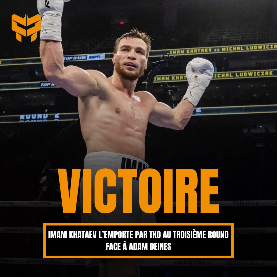 IMAM KHATAEV IMPRESSIONNANT ‼️

Face à l’Allemand Adam Deines, Imam Khataev a livré une performance dominante en s’imposant par TKO au 3ᵉ round, après avoir envoyé son adversaire au tapis à deux reprises.

#GaumontHiseni | #CanadaFighting