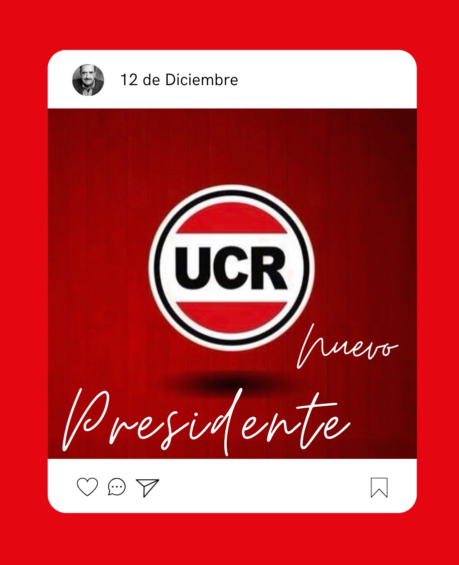 El 12/12 la <a href="/UCRNacional/">Unión Cívica Radical</a> elige nuevo Presidente‼️