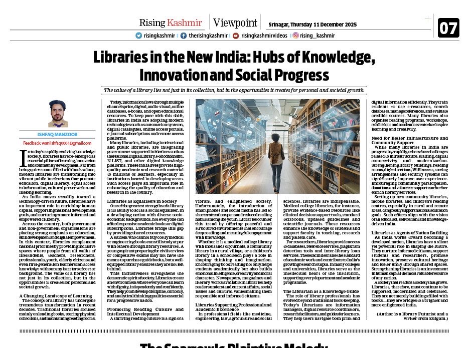 ishfaqinks's tweet photo. Libraries in New India : Hub of
Knowledge,Innovation and social Progress 

#library https://t.co/pLZqhAHw9V