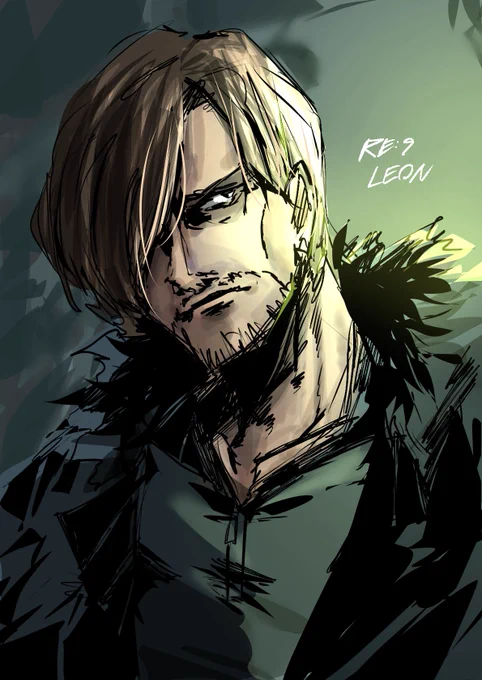 RE:9レオンイケオジすぎて殴り描きした #ResidentEvil #バイオハザード