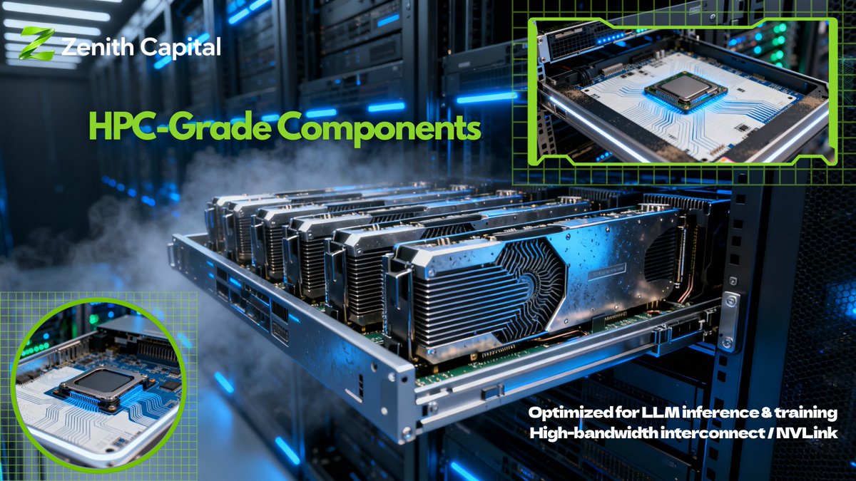 Data centers are becoming the real economic engines of AI.
From tray-level GPU layouts to full-rack density and fiber-linked nodes, each layer compounds into cluster-grade performance.
This is the hardware reality behind LLM inference at scale.
#ZenithCapital #GPU #AIInfra #LLM