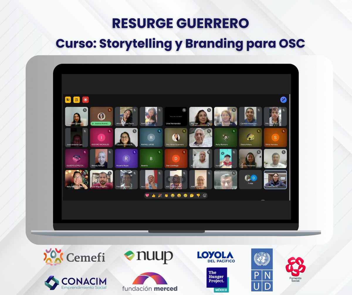 Hoy impartimos con éxito el quinto curso del programa de fortalecimiento Resurge Guerrero, una iniciativa creada por Centro Mexicano para la Filantropía Cemefi con Fundación MERCED
#CONACIM Fomento Social A.C. PNUD México The Hunger Project NUUP y la Universidad Loyola del