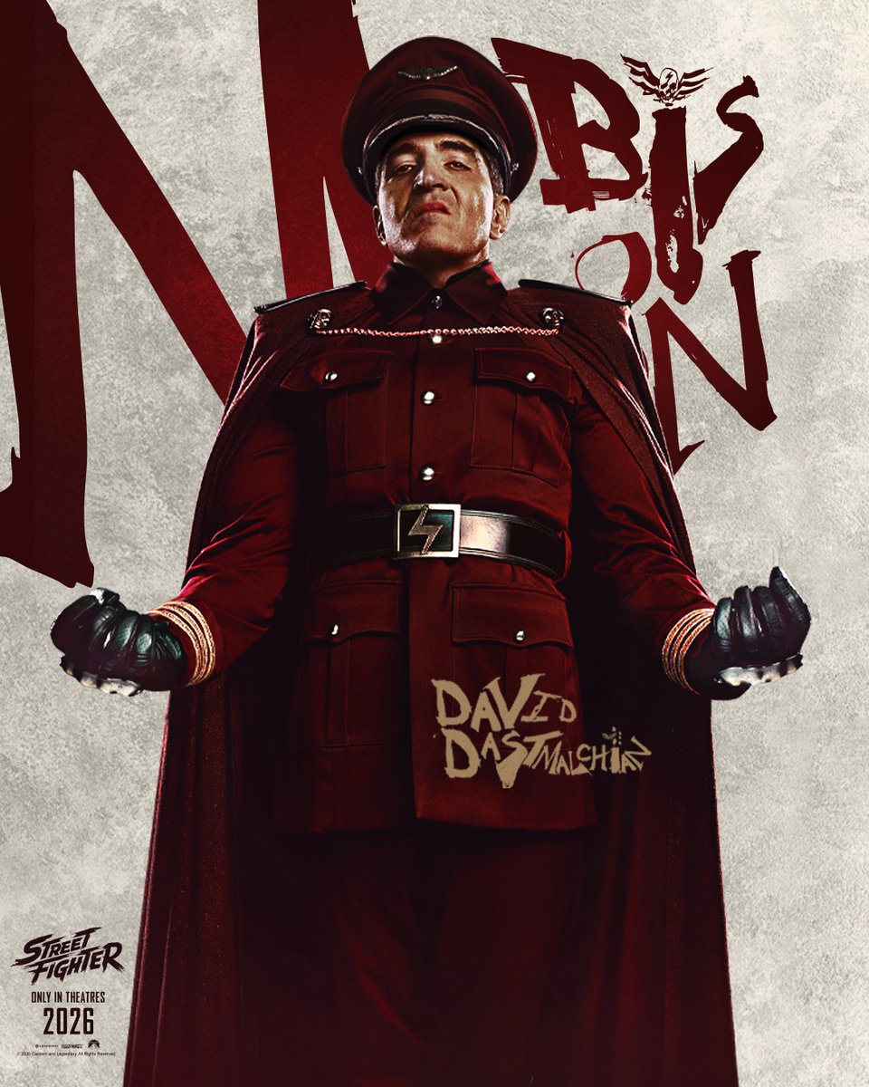 StreetFighter's tweet image. You are no match for my psycho power. DAVID DASTMALCHIAN is M. BISON. #StreetFighterMovie hits theaters everywhere October 16, 2026.