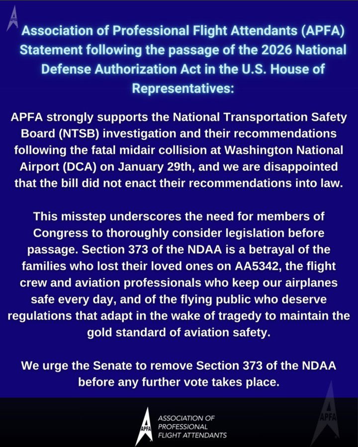#TrumpIsUnfitForOffice   #RepublicansAreTheProblem   #wtpBLUE   WE THE PEOPLE   wtp2945
 
You might want to change your plans or buy extra life insurance if you plan on flying in the vicinity of Reagan National Airport given pending GOP legislation.
 
NTSB Chair <a href="/JenniferHomendy/">Jennifer Homendy</a>: