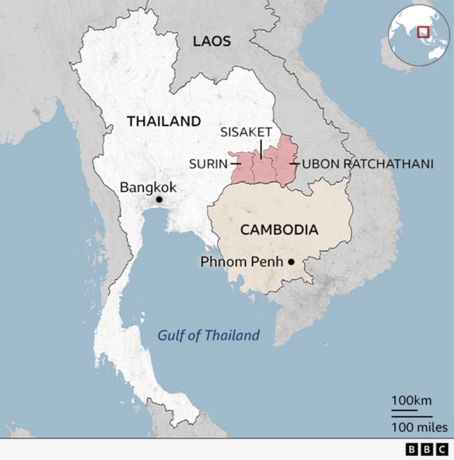 pabborue's tweet photo. La tensión en la frontera entre Tailandia y Camboya volvió a desde el domingo pasado. Hubo nuevos choques armados y dos soldados tailandeses resultaron heridos. Ayer todavía se escuchaban disparos del lado tailandés, según reportó Associated Press. https://t.co/lwxZ0tUplS