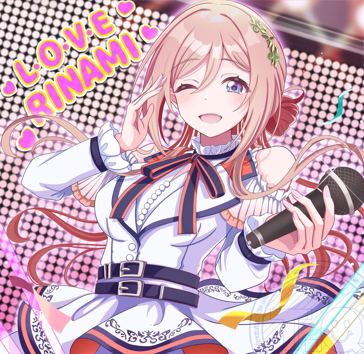 tq_amatouchan's tweet image. MOIW2025ステージ衣装の莉波お姉さん🩷🧡
#学マスFA