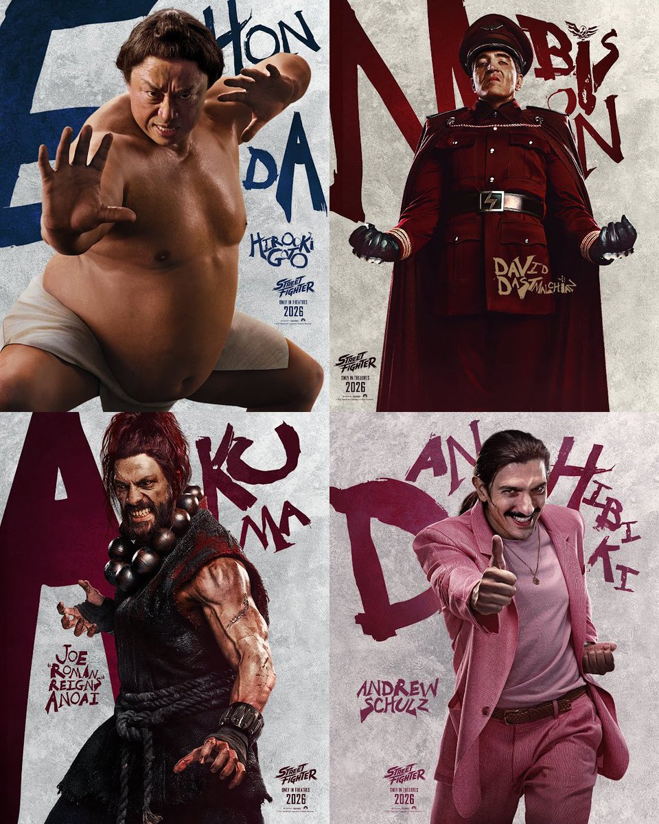 RottenTomatoes's tweet image. New character posters for #StreetFighterMovie - Coming to theaters October 16.