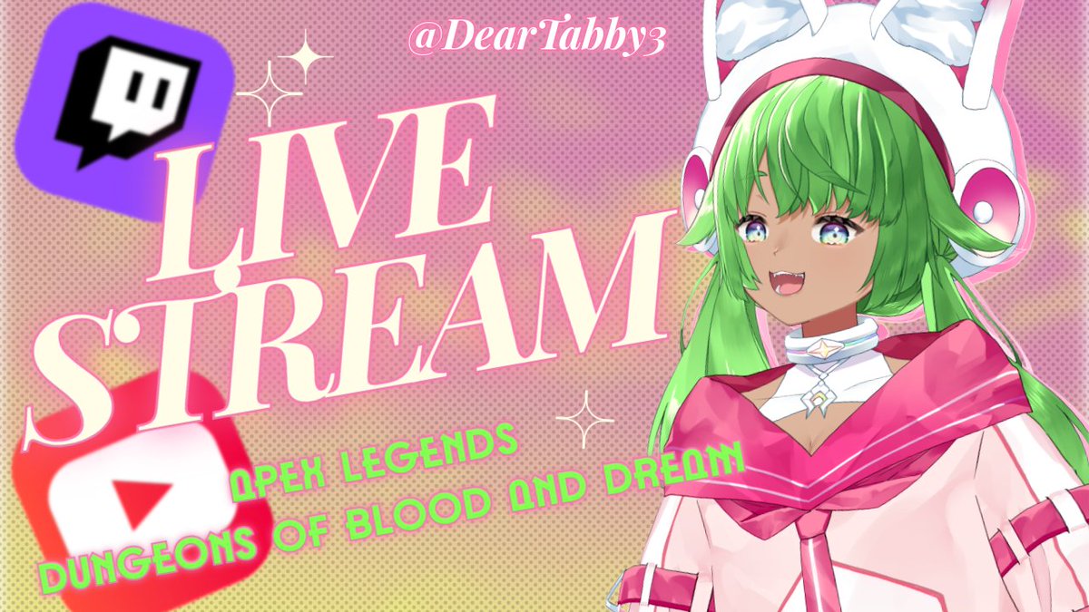 DearTabby3's tweet photo. ITS TIME FOR YOUR REGULARLY SCEDULED PROGRAM!
π΄ LIVE
#Vtuber #twitchstreamer #420friendly #ApexLegends #WeedStreamer #dungeonsofbloodndream #dobnd https://t.co/rZurXjUaa6