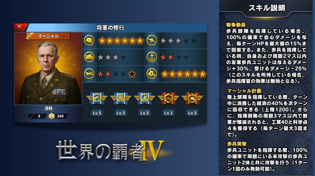 #世界の覇者4 12月アップデートプレビュー②：将軍の修行＆精鋭部隊
1⃣「マンシュタイン」と「マーシャル」の修行が解禁！
2⃣新精鋭部隊「レオパルト2」主力戦車が登場！

📹実機映像とアップデートをどうぞお楽しみに✨
#アップデート情報 #ウォーゲーム