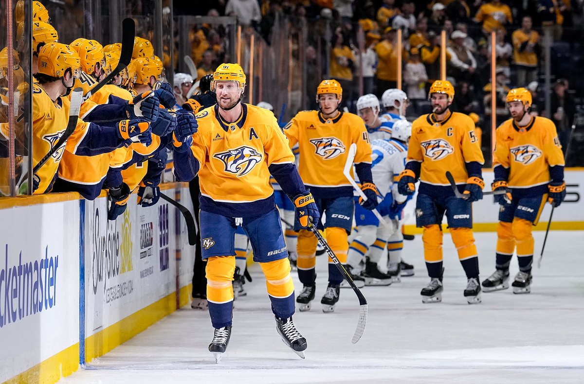 Steven Stamkos has matched the #Preds franchise record for most goals in a game, a feat only three others have achieved: Filip Forsberg (Nov. 30, 2021), Rocco Grimaldi (March 15, 2021) and Eric Nystrom (Jan. 24, 2014).