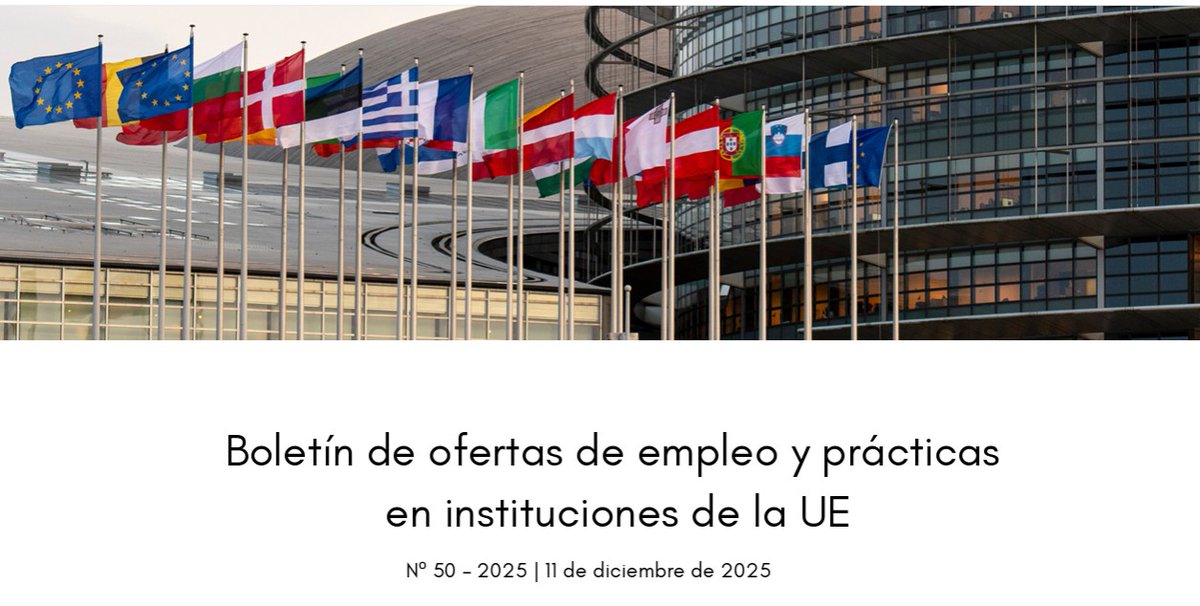 Boletín de Empleo y prácticas en la UE nº50:
Convocatorias de oposiciones
Empleo como agente temporal/contractual
Empleo para personal directivo
Empleo para personal académico
Empleo en centros de investigación
Prácticas para graduados universitarios
ℹ️👉hablamosdeeuropa.es/es/SiteAssets/…