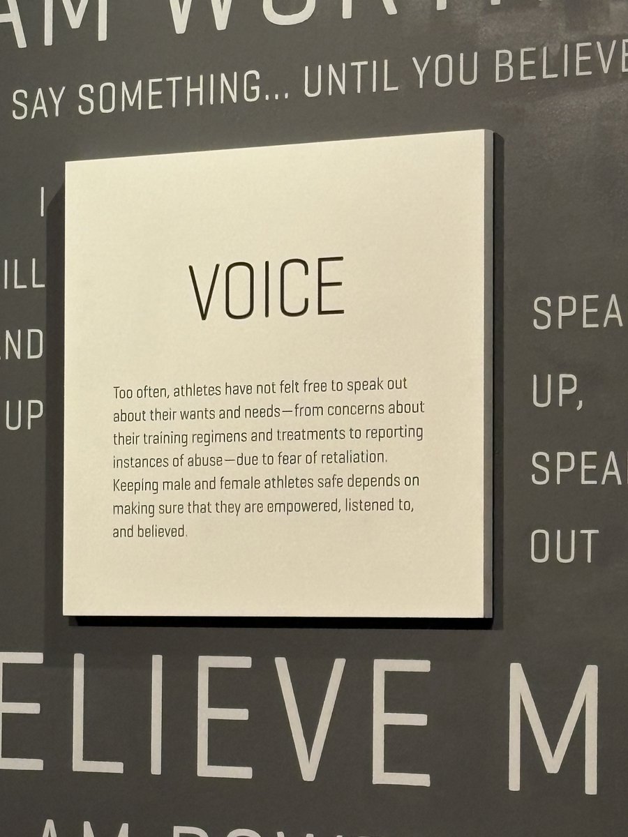Athlete #mentalhealth demands systems where they feel safe to speak up about abuse, training concerns, and treatment without fear of retaliation. We support athletes in finding their embodied voice and standing in their worth. Empowered, listened to, believed.
<a href="/USOPMuseum/">U.S. Olympic & Paralympic Museum</a>