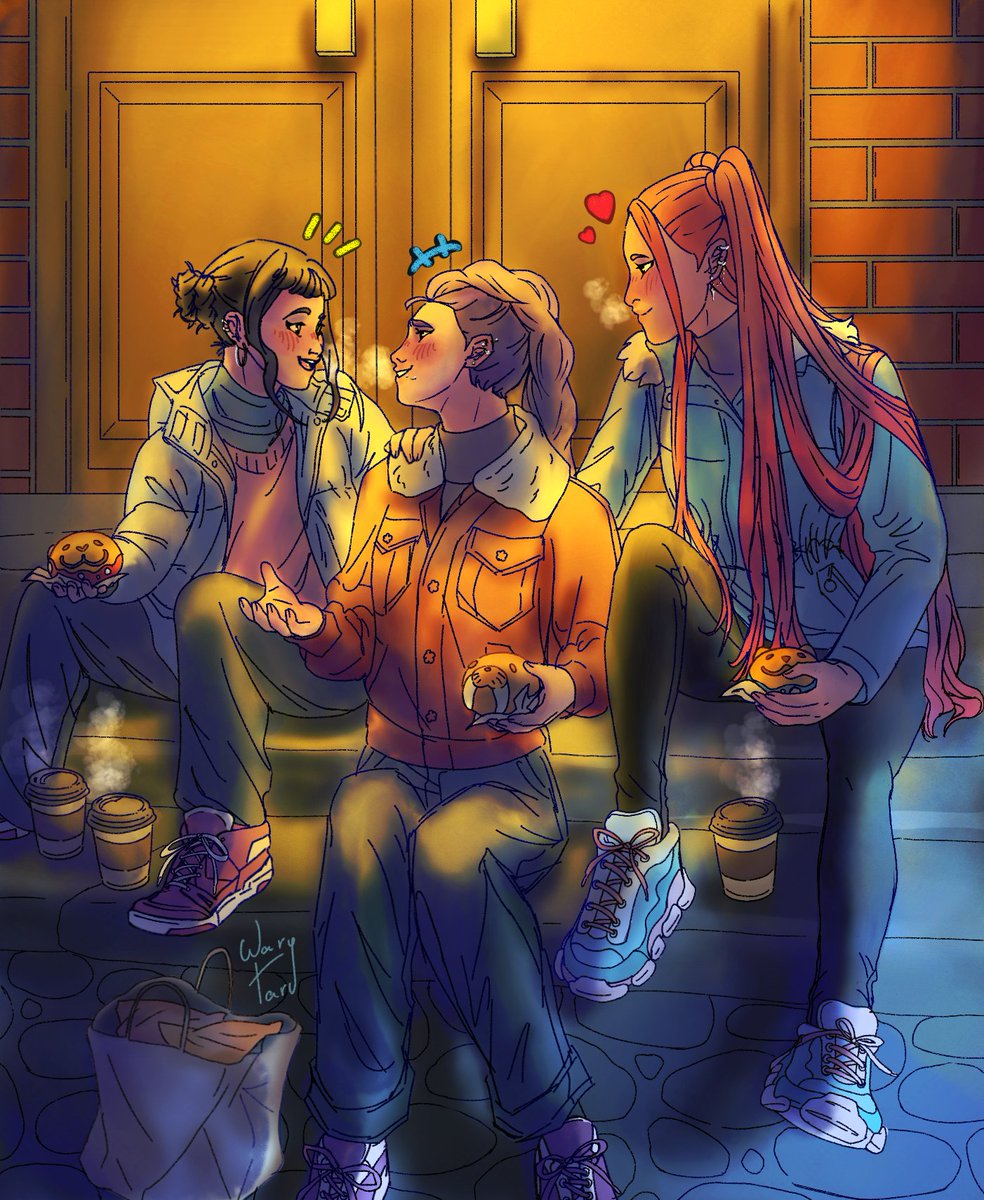 WaryTaru's tweet photo. Cold night and warm company 💕🧁 with animal sweet buns!
Finally done with this piece it was good practice 
#Polytrix #kpdh https://t.co/4h5EzhL39e