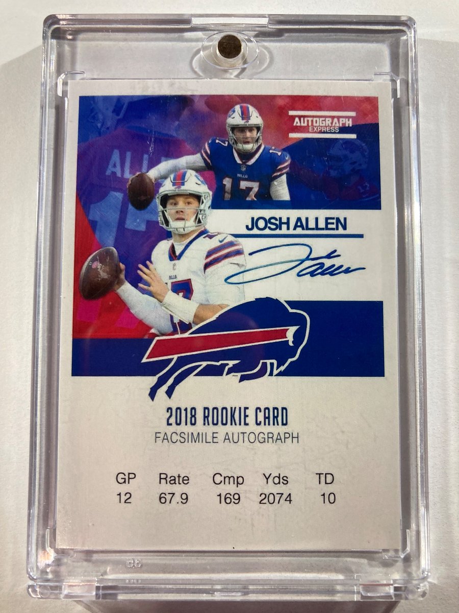 1218Sports's tweet image. 🎁Appreciation Day Giveaway🎁

Winner Announced Tuesday

🔥Josh Allen Autograph Express Rookie Auto Facsimile #BillsMafia 

To enter
1. Follow
2. Retweet
3. Like