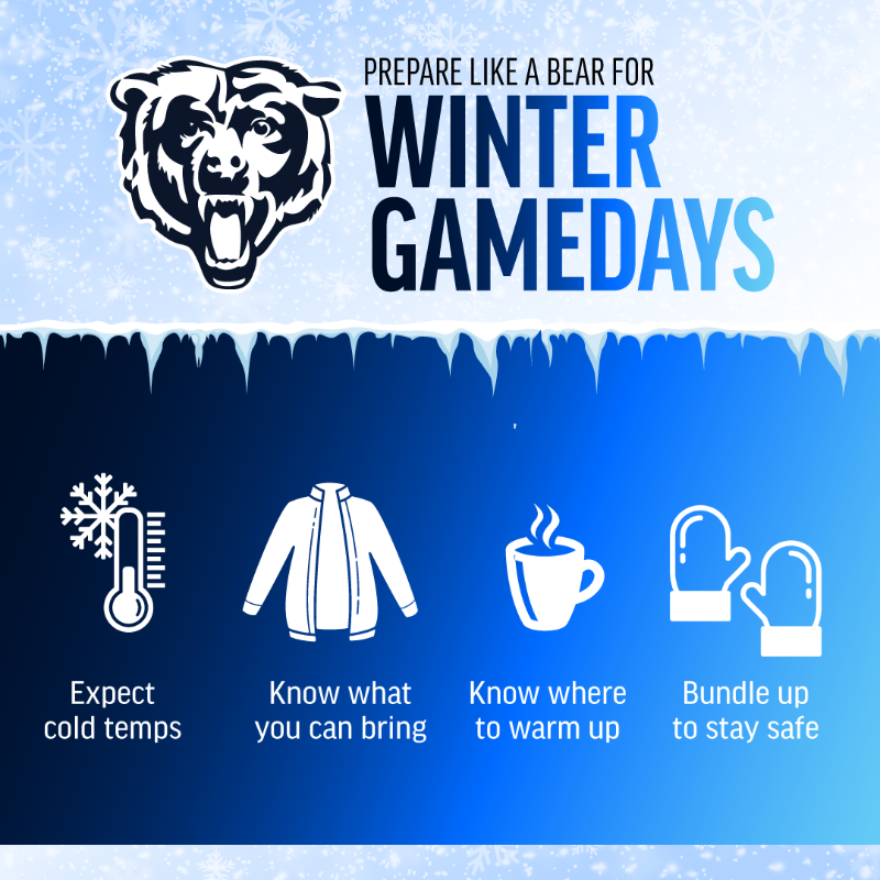 ChicagoBears's tweet photo. Bundle up &amp; 🐻⬇️