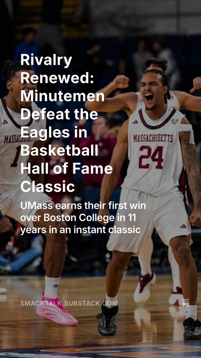 The Minutemen flew the flag for the first time since joining the MAC last night. KG was there in Springfield for last night's game and has the recap:
open.substack.com/pub/smacktalk/…