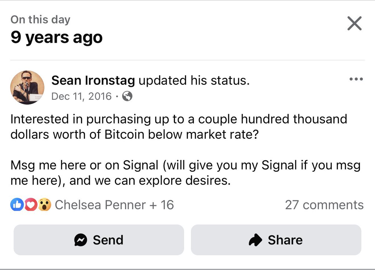 Heh. 
$300K of BTC sold in 2016 worth about $35M today.
Congrats to the homies who swooped it lolz.