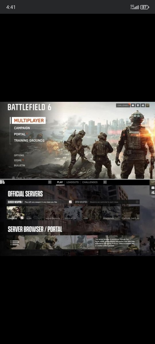 JavsBar29's tweet photo. @BattlefieldComm Please could you give us a simple menu like this?? The current one is horrible, THIS IS NOT NETFLIX https://t.co/UfNdZ0sKhk