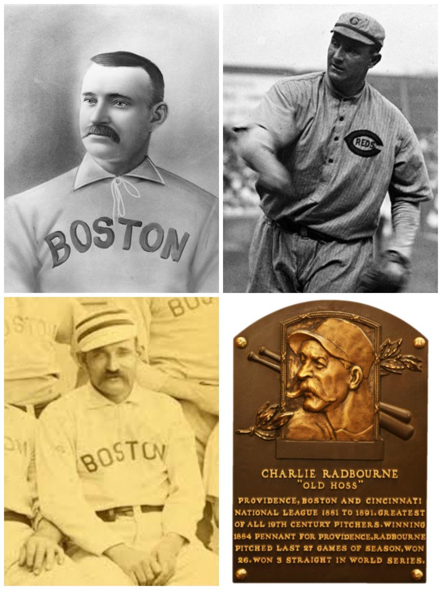 baseballinpix's tweet image. Hall of Famer Charles 'Old Hoss' Radbourne was born this day in 1854 in Rochester, NY. Radbourn’s 1884 season is the stuff of legend. Radbourn began 1884 sharing pitching duties for the Providence Grays with a young phenom named Charlie Sweeney. They despised each other. Radbourn…