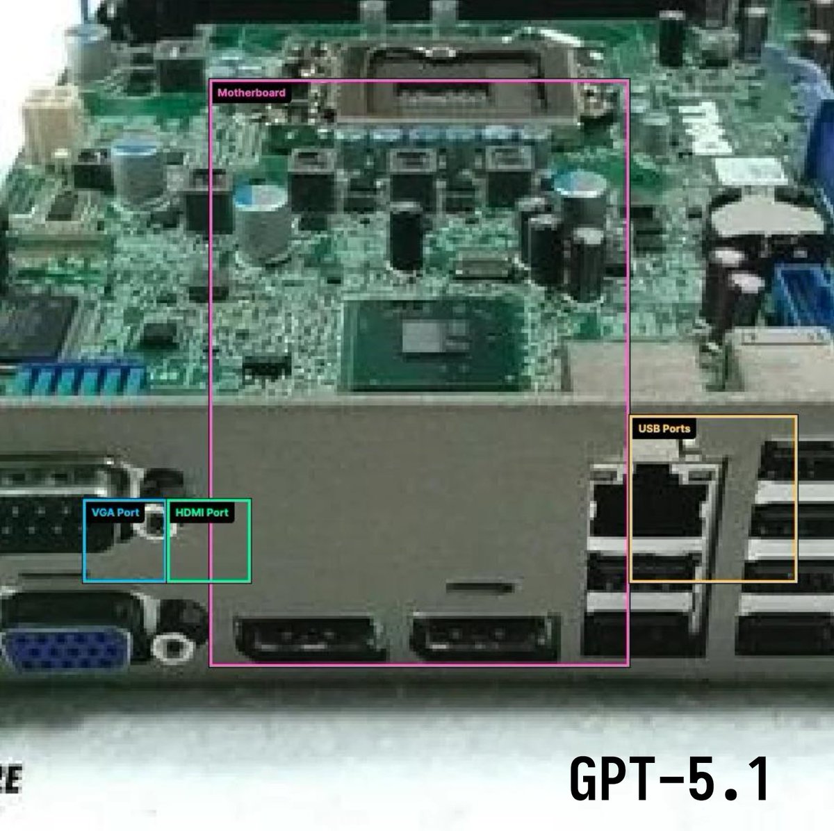 笑、GPT-5.2 がリリースされたばかりなのに、すでに奇襲攻撃を受けています。
GPT-5.2の発表イベントでは、その性能をアピールするために、コンピューターのマザーボード上のコンポーネントとインターフェースの識別マークを再現したケー