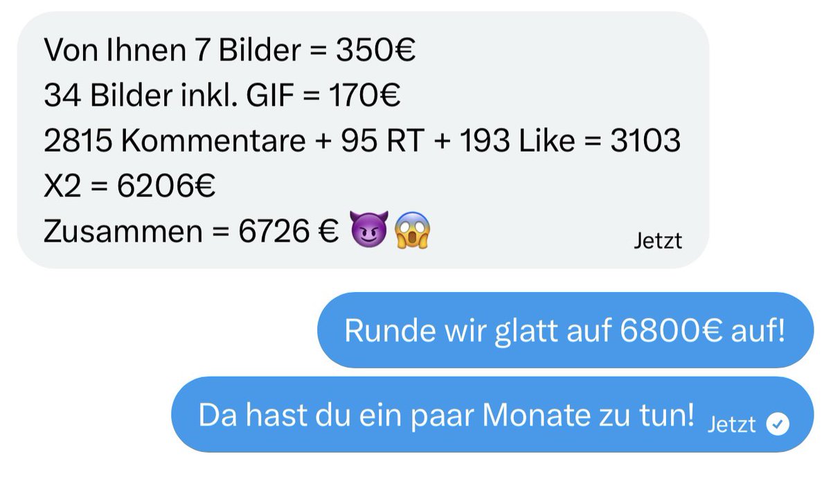 Danke an alle die so fleißig mitgemacht haben 🙌er soll Monate zahlen!