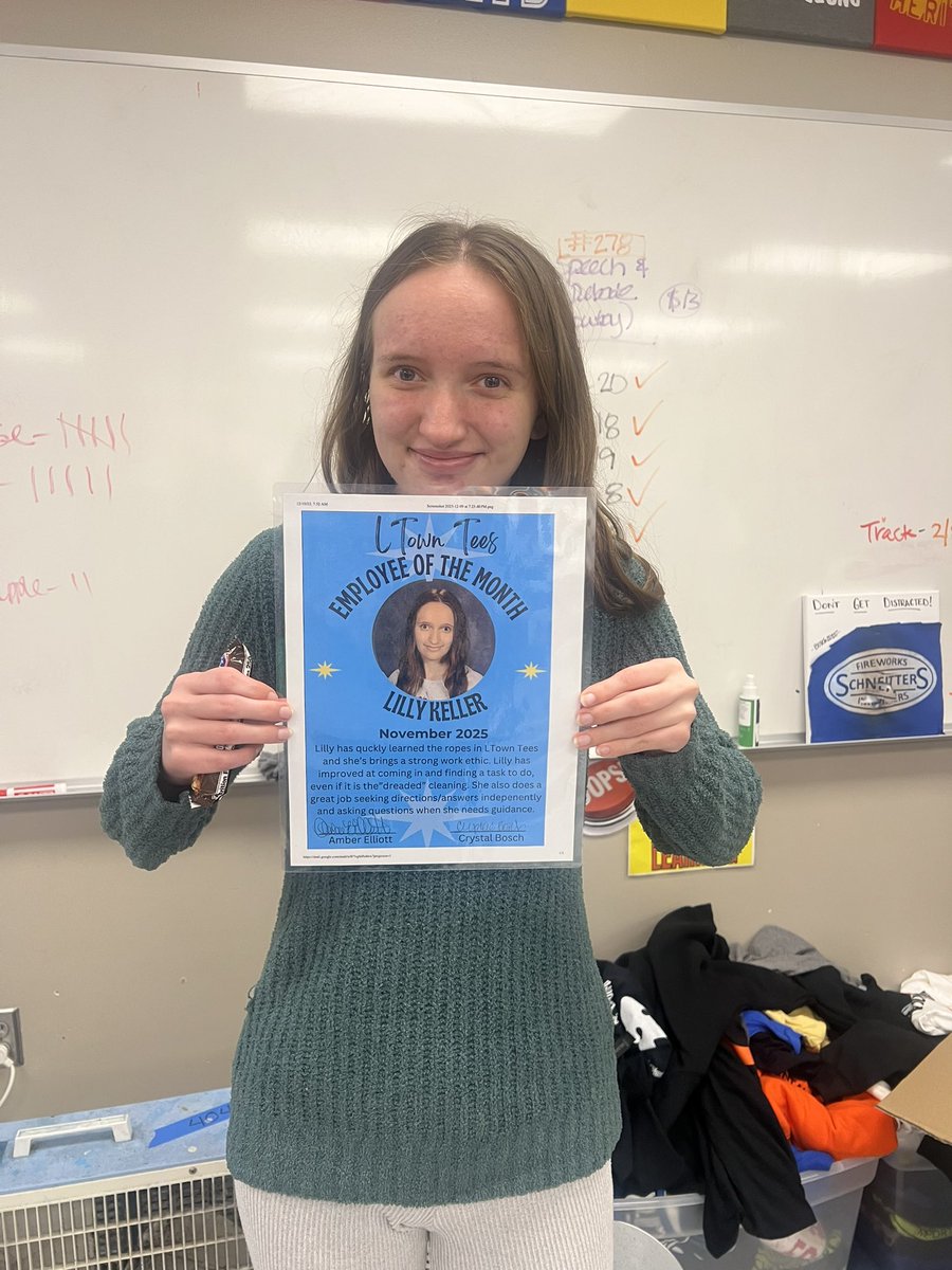 Congrats to our November Employee of the Month! Well done Lilly!  <a href="/LHSJAYS/">Liberty High School</a> <a href="/LIBERTYSCHOOLS/">LPS53</a>